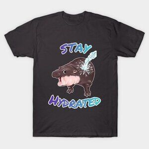 Moo Deng Baby Hippo Stay Hydrated T-shirt